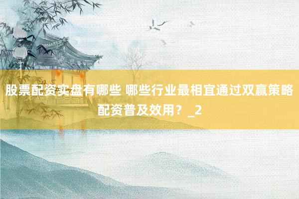 股票配资实盘有哪些 哪些行业最相宜通过双赢策略配资普及效用？_2