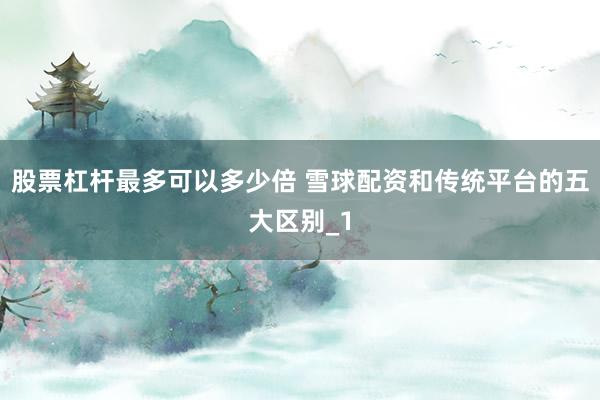 股票杠杆最多可以多少倍 雪球配资和传统平台的五大区别_1